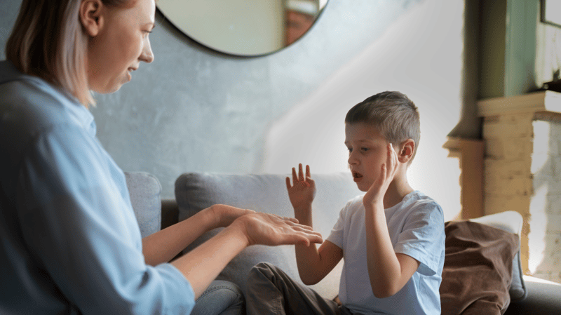 Parent with child who has autism