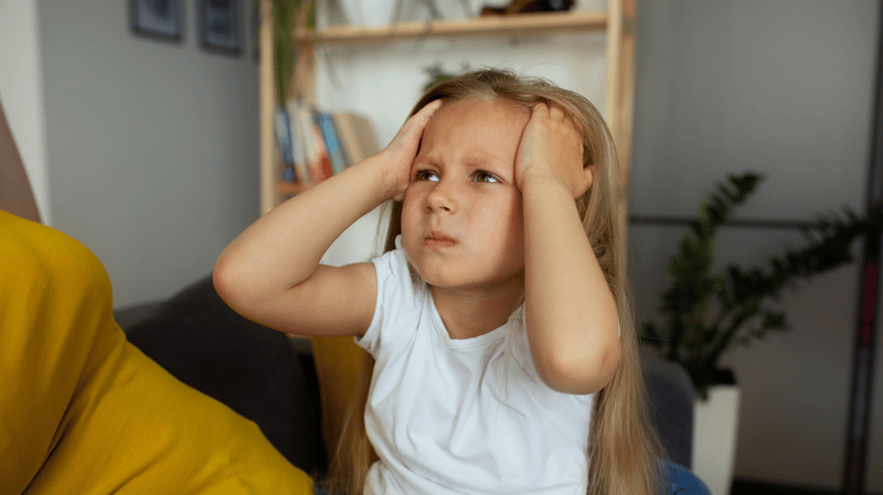 Stressed frustrated child