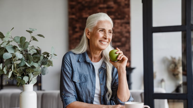Old woman eating