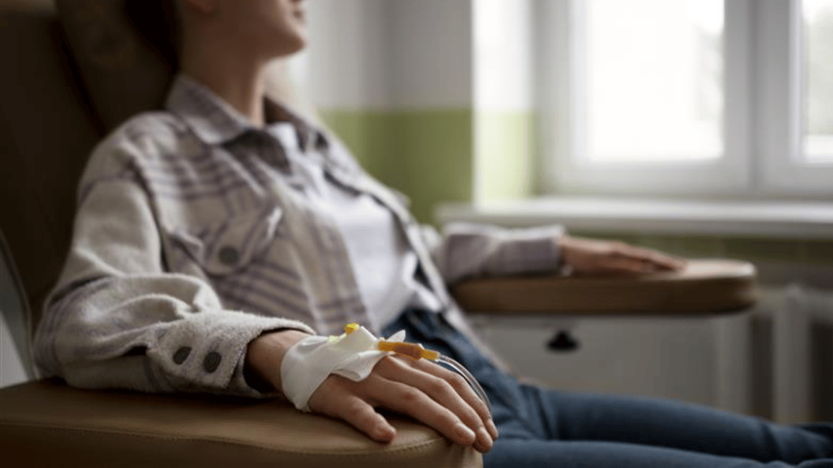 patient getting chemo treatment