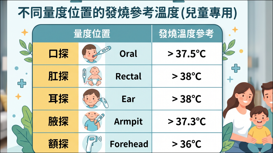 兒童發燒探熱表