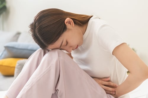 A Woman Having a Menstrual Cramps
