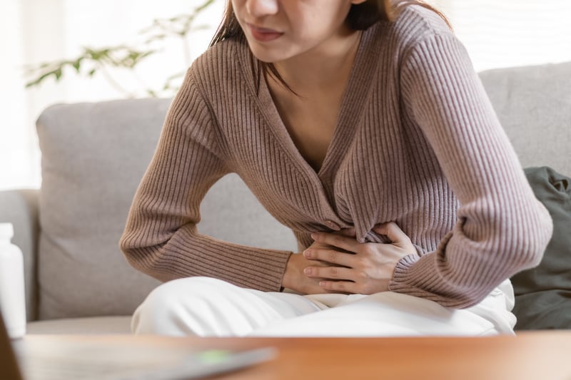A woman having period cramps