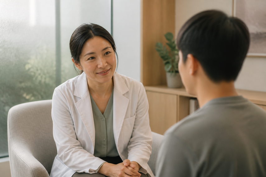 warm consulttion moment