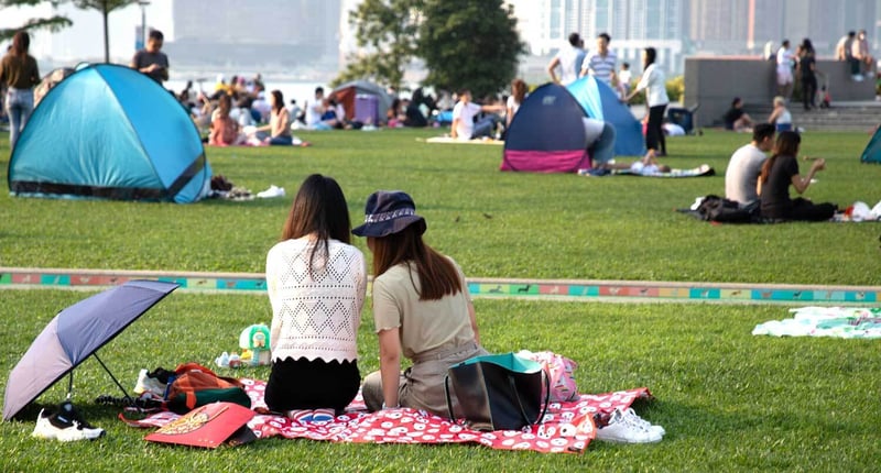 疫情期間市民於公眾地方保持社交距離