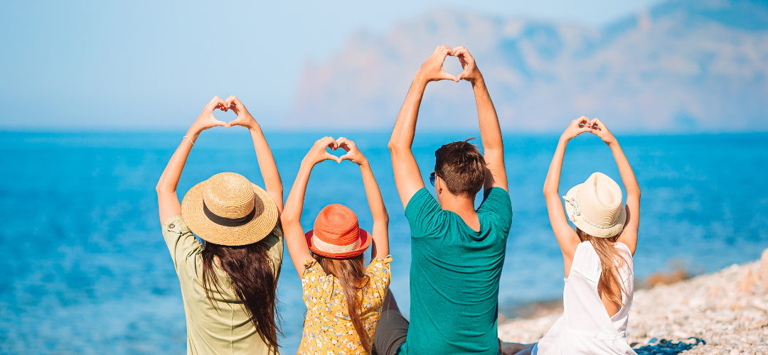 family at the beach