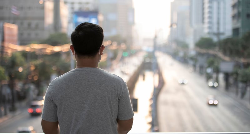 Man contemplating about his life due to Covid-19.
