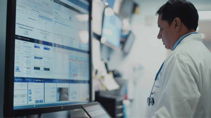 doctor using digital platforms inside clinic