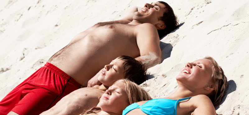 Family Sunbathing