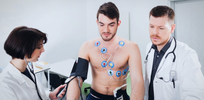 patient getting a body check up