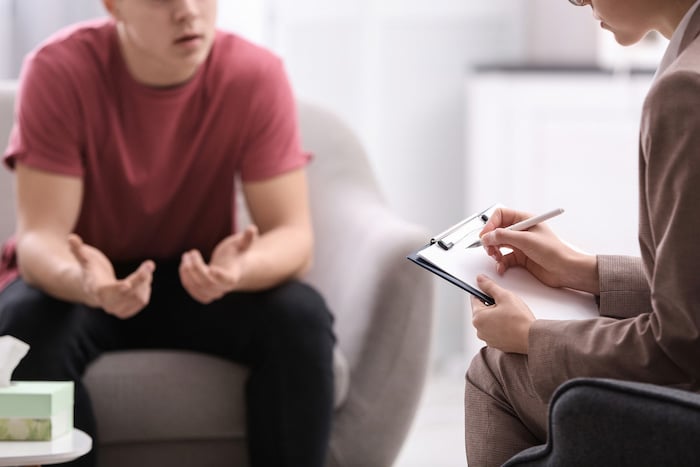 Therapy session with counselor