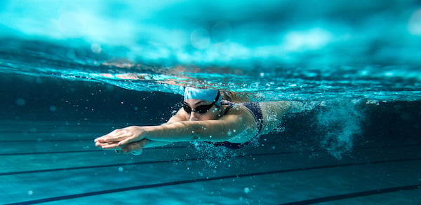 A woman swimming