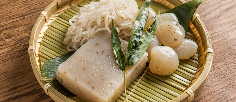日式蒟蒻磚、蒟蒻麵和蒟蒻丸