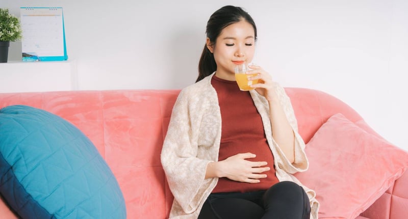年輕孕婦在家中休息