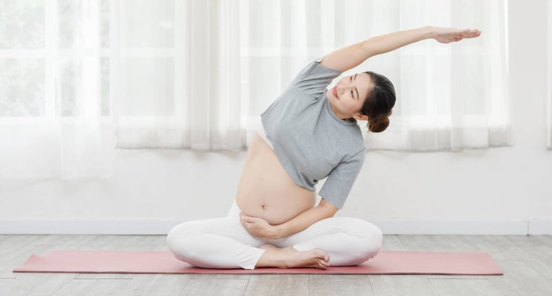 Women doing physio while pregnant