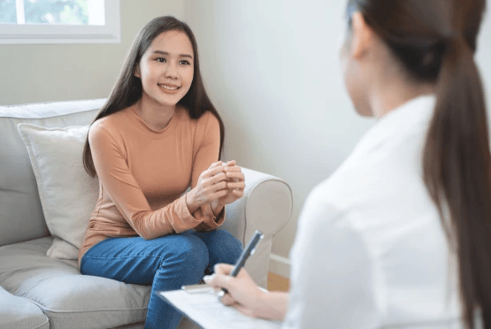 patient consulting with a healthcare professional