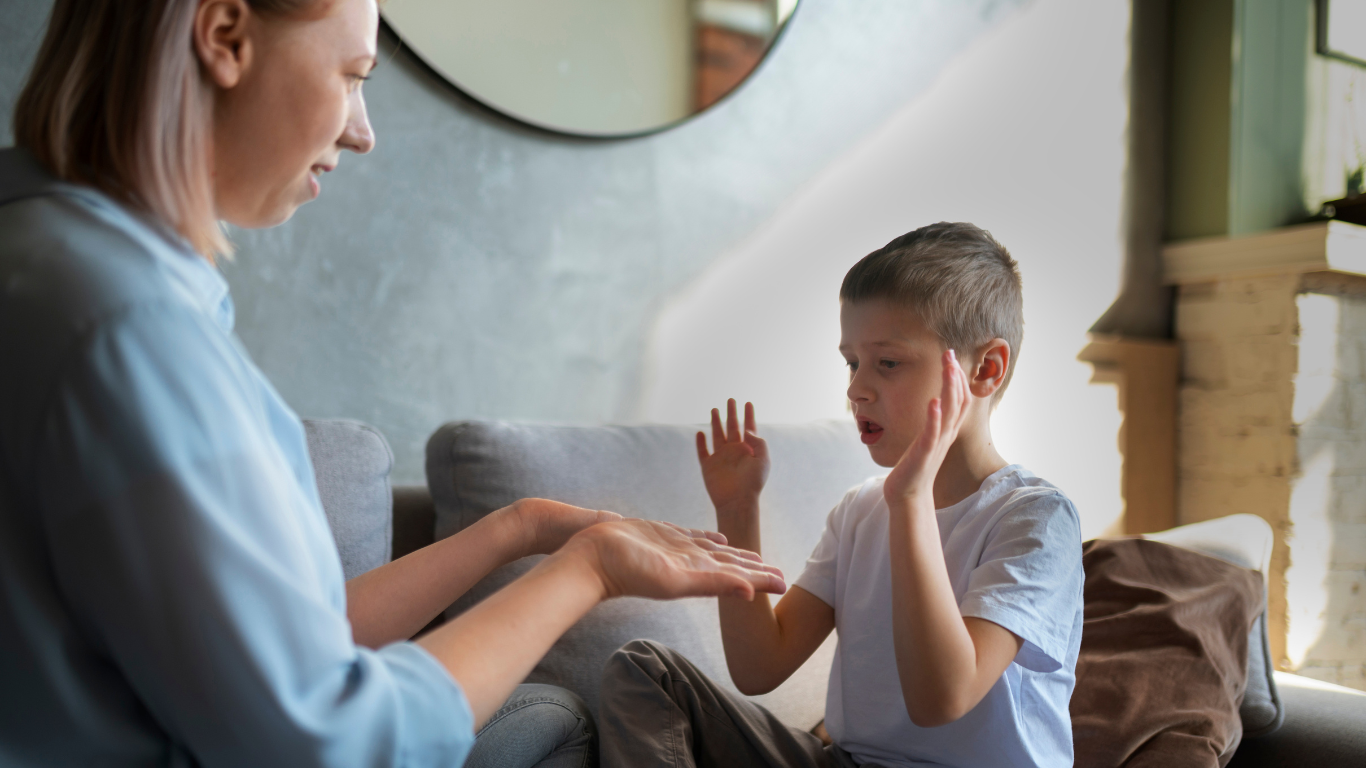 Parent with child who has autism