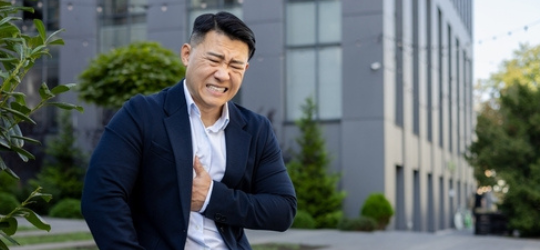 young man with heart disease