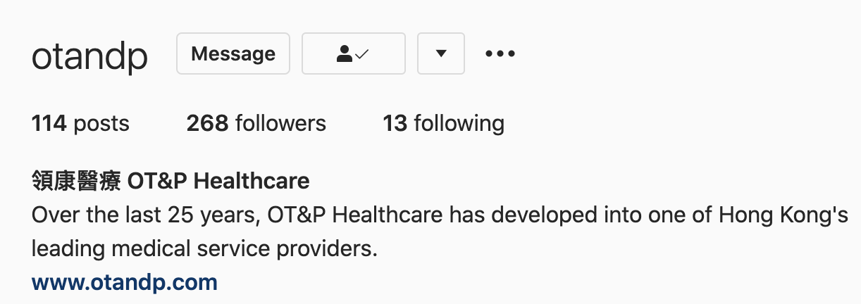 OT&P Instagram Bio