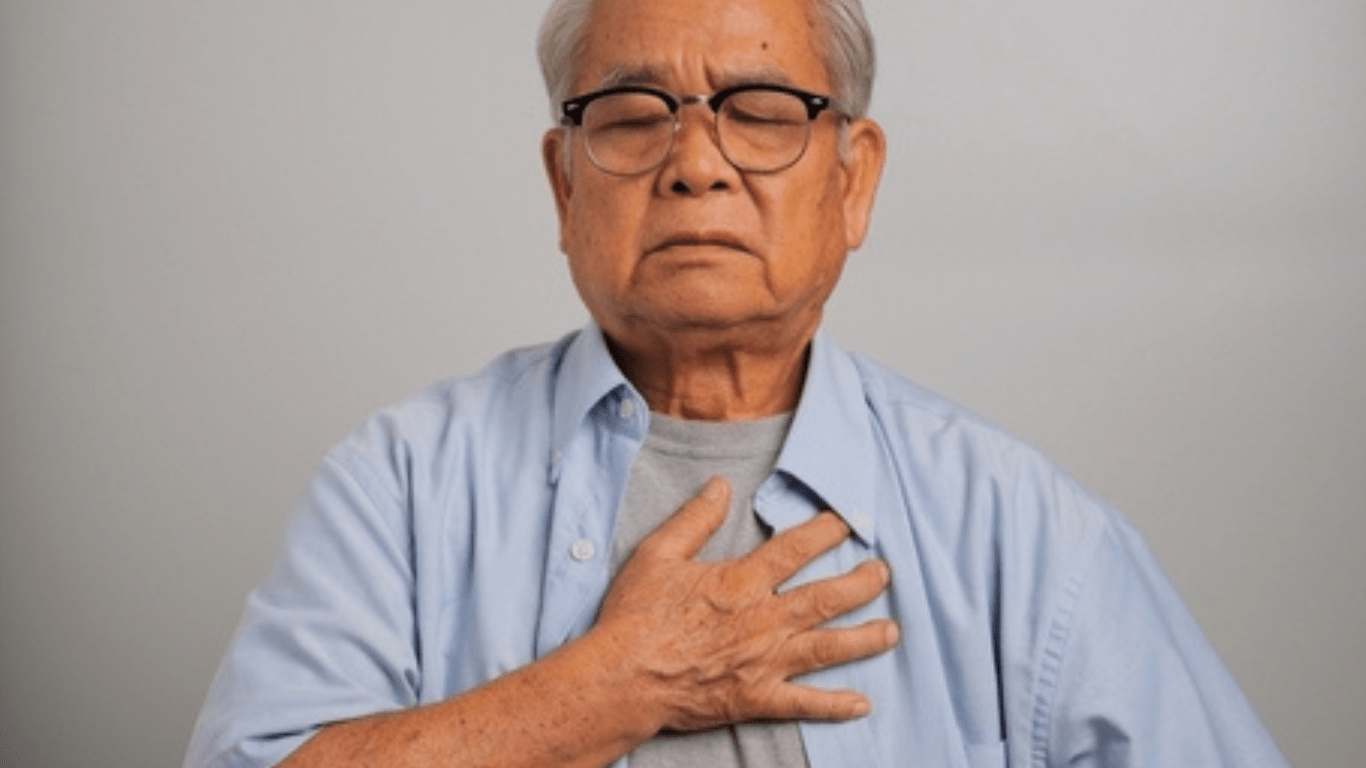 An old man with Dyspnea