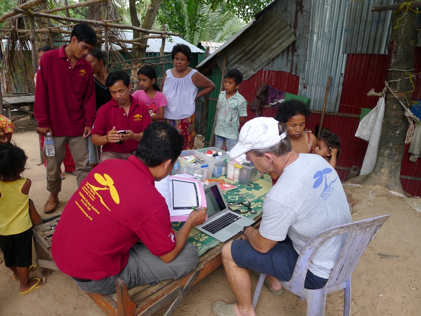 Dr Trodd working with M'Lop Tapang team