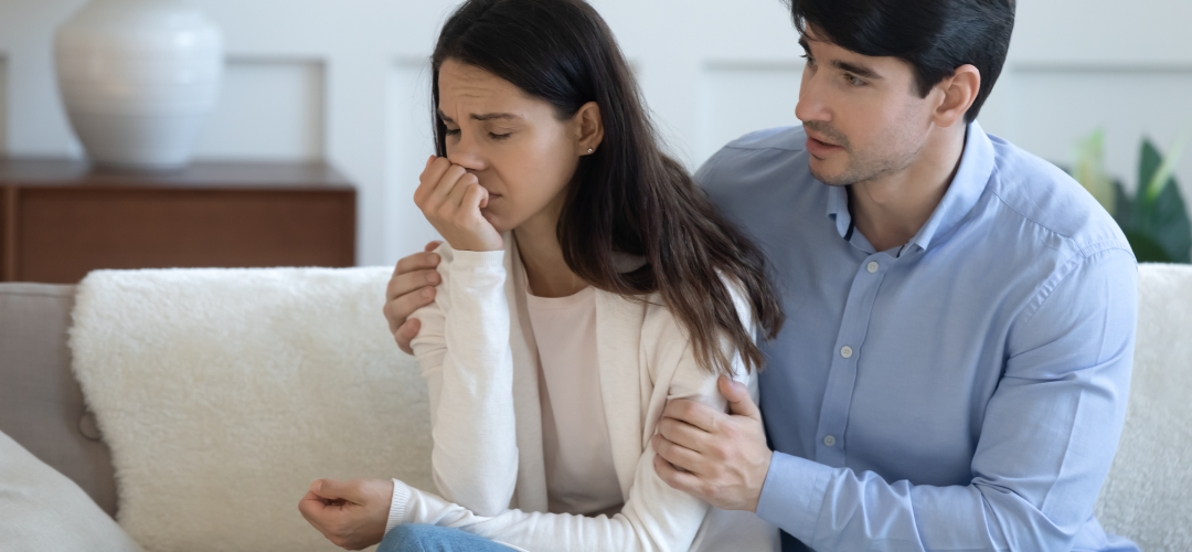 Woman upsets about miscarriage