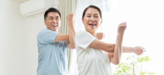 senior couple exercise